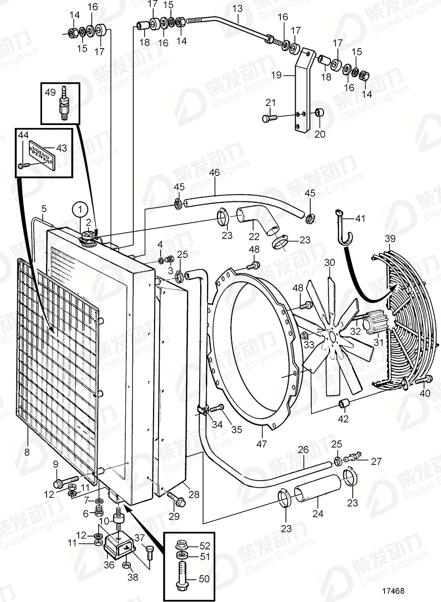 VOLVO Fan hub 3828710 Drawing